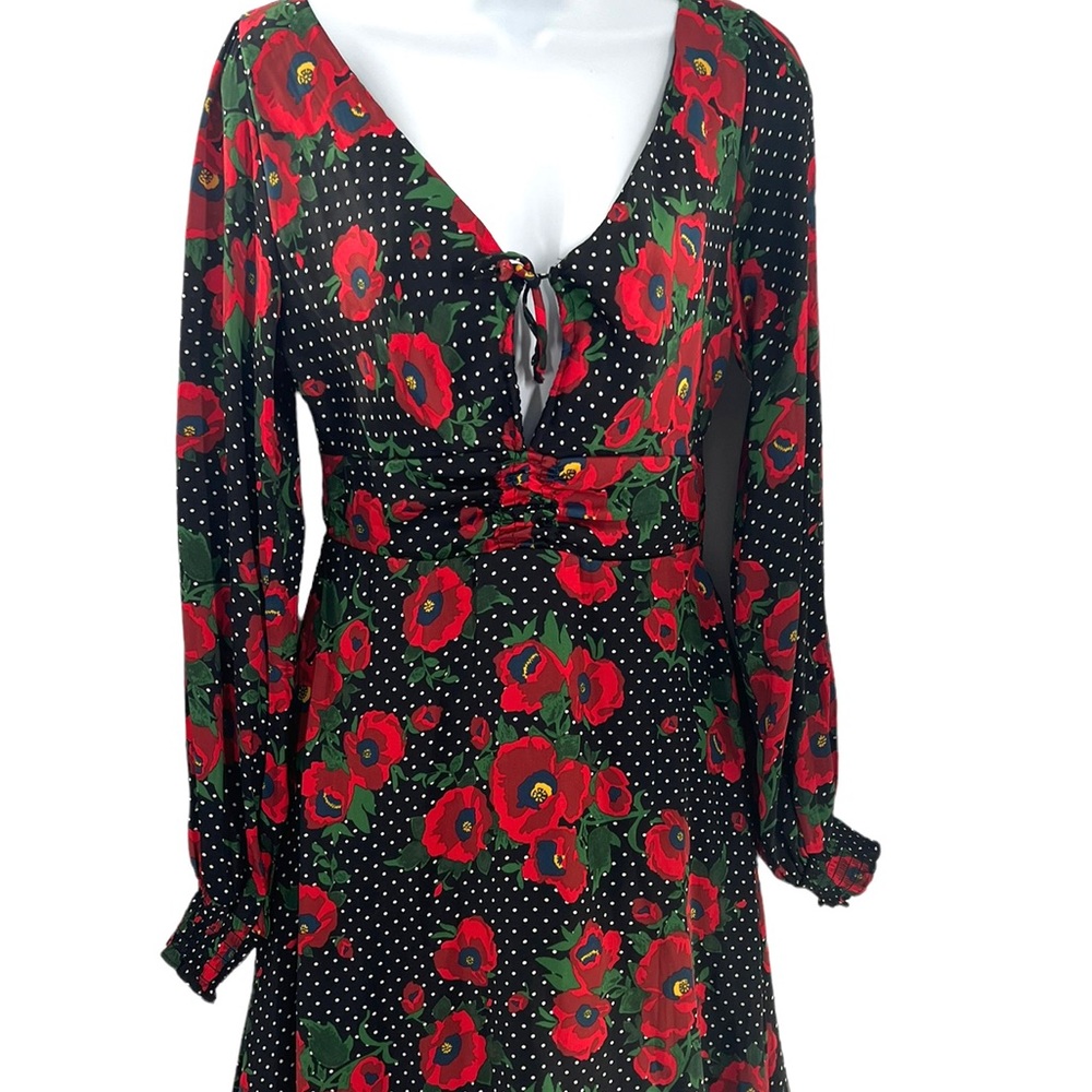 FREE PEOPLE Morning Light Poppy Dress Women's Size 6 - Picture 4 of 15
